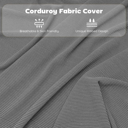 Set of Four Folding Corduroy Seat Chairs - Grey