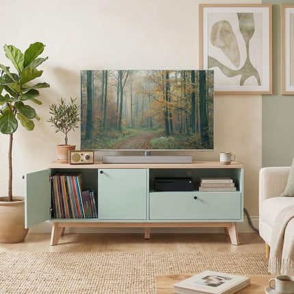 TV Stand Cabinet for Television up to 36 Inch, Modern TV Unit with 2 Doors, Entertainment Center with Adjustable Shelf