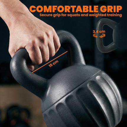 Kettlebell for Strength Training Kettle Bell with Non-Slip Handle 10 kg Grey