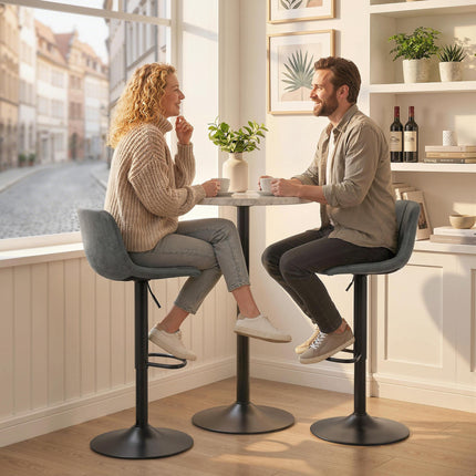 Bar Stools Set of 2, Modern Swivel Barstools with Footrest for Kitchen Island and Dining Room, Grey