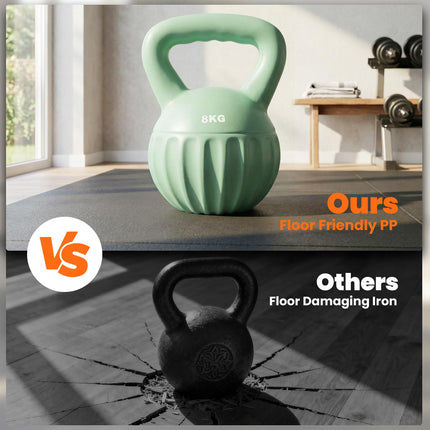 Kettlebell for Strength Training Kettle Bell with Non-Slip Handle 8 kg Green