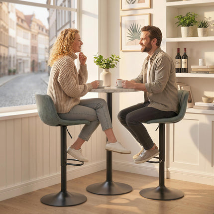 Bar Stools Set of 2, Modern Swivel Barstools with Footrest for Kitchen Island and Dining Room, Green