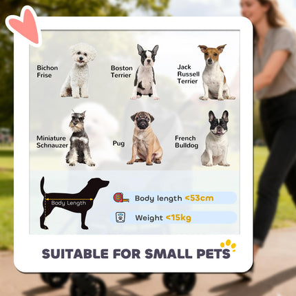 Pet Stroller, Foldable Dog Cat Stroller with Detachable Carrier, Wheels, Storage Basket, Secure Leash