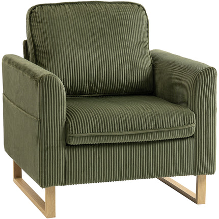 Accent Chair with Spring, Modern Industrial Armchair with Metal Legs for Livingr