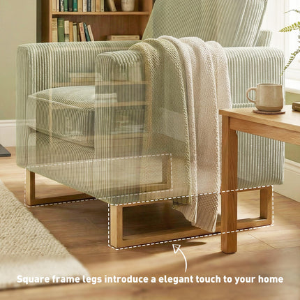 Accent Chair with Spring, Modern Industrial Armchair with Metal Legs for Livingr