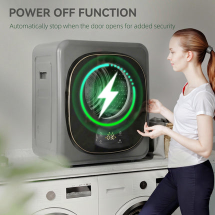 4kg Vented Tumble Dryer with 5 Drying Mode, 800W Compact Freestanding Front Tumble Dryer, Grey