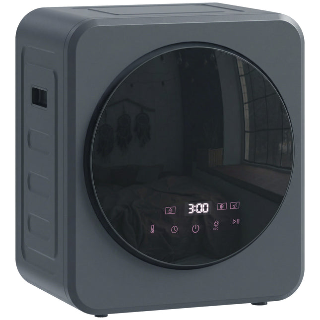 Vented Tumble Dryer, 4kg Front Tumble Dryer with Stainless Steel Tub, 800W Compact Freestanding Grey