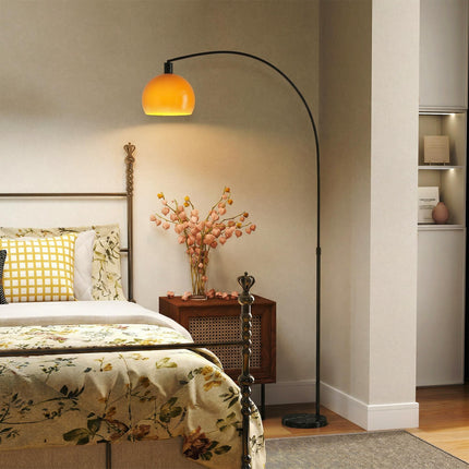 Floor Lamp for Living Room, Modern Standing Lamp with Shade & Foot Switch for Bedroom, Office, Black
