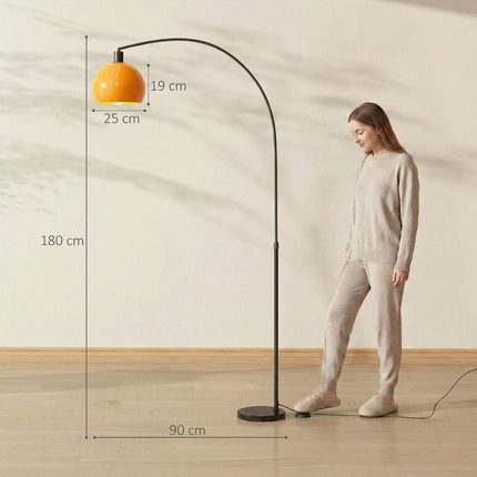 Floor Lamp for Living Room, Modern Standing Lamp with Shade & Foot Switch for Bedroom, Office, Black