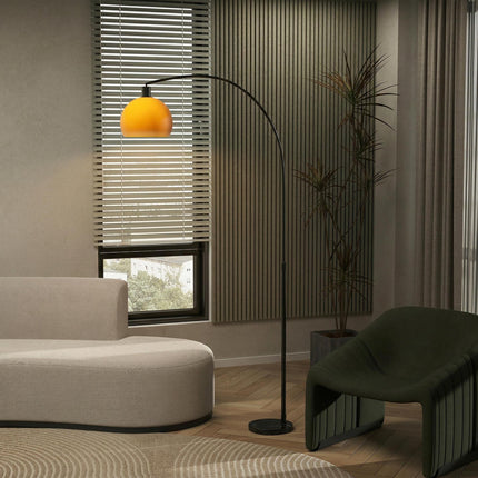 Floor Lamp for Living Room, Modern Standing Lamp with Shade & Foot Switch for Bedroom, Office, Black