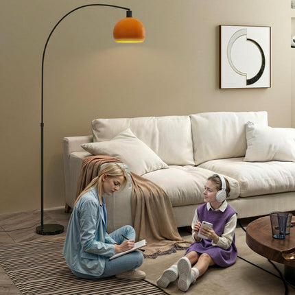 Floor Lamp for Living Room, Modern Standing Lamp with Shade & Foot Switch for Bedroom, Office, Black