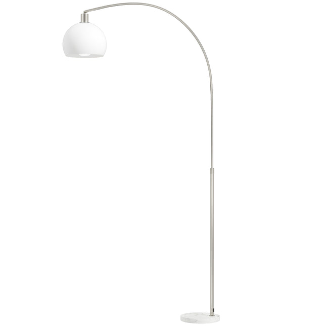 Floor Lamp for Living Room, Modern Standing Lamp with Shade & Foot Switch for Bedroom, Office, White