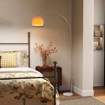 Floor Lamp for Living Room, Modern Standing Lamp with Shade & Foot Switch for Bedroom, Office, White