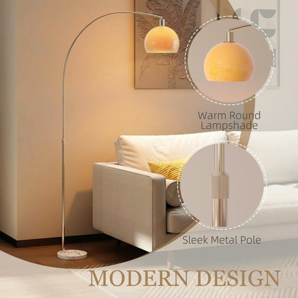Floor Lamp for Living Room, Modern Standing Lamp with Shade & Foot Switch for Bedroom, Office, White