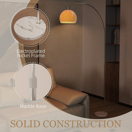 Floor Lamp for Living Room, Modern Standing Lamp with Shade & Foot Switch for Bedroom, Office, White