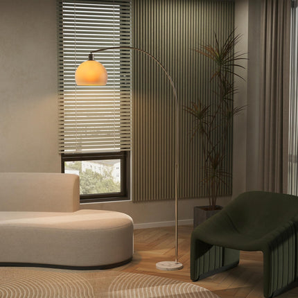 Floor Lamp for Living Room, Modern Standing Lamp with Shade & Foot Switch for Bedroom, Office, White