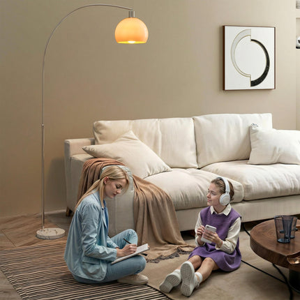 Floor Lamp for Living Room, Modern Standing Lamp with Shade & Foot Switch for Bedroom, Office, White