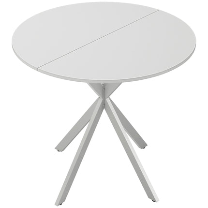 80cm Industrial Round Dining Table - White