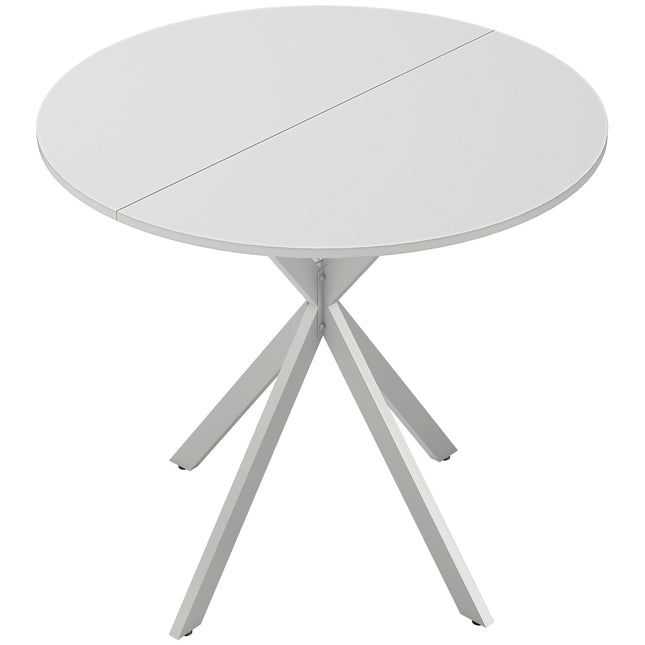 80cm Industrial Round Dining Table - White