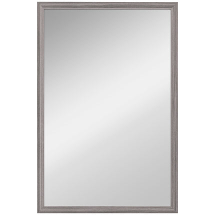 Wall Bathroom Mirror, 40 x 60 cm Wall-Mounted Mirror for Living Room, Bedroom, Hallway, Grey