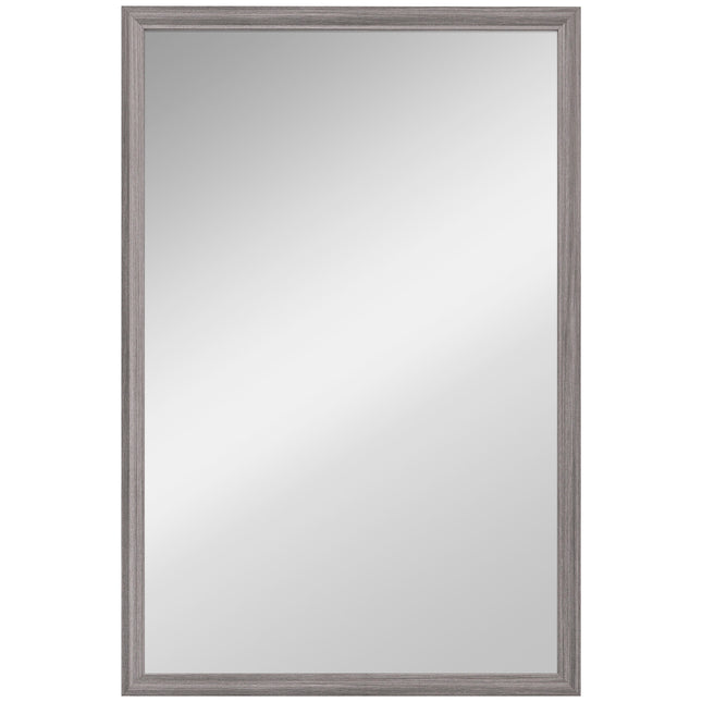 Wall Bathroom Mirror, 40 x 60 cm Wall-Mounted Mirror for Living Room, Bedroom, Hallway, Grey