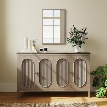 Wall Bathroom Mirror, 40 x 60 cm Wall-Mounted Mirror for Living Room, Bedroom, Hallway, Grey