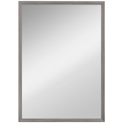 Wall Bathroom Mirror, 50 x 70 cm Wall-Mounted Mirror for Living Room, Bedroom, Hallway, Grey