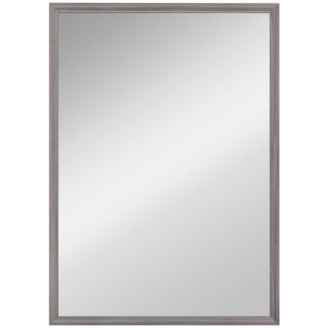 Wall Bathroom Mirror, 50 x 70 cm Wall-Mounted Mirror for Living Room, Bedroom, Hallway, Grey