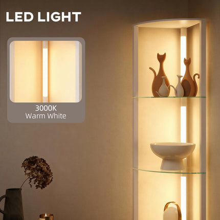LED Floor Lamp with Shelves, Dimmable Standing Lamp with Foot Switch for Living Room, Bedroom, White