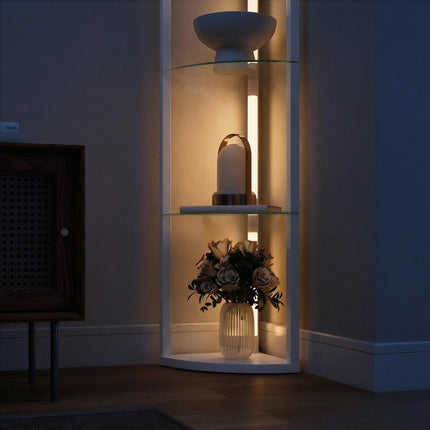 LED Floor Lamp with Shelves, Dimmable Standing Lamp with Foot Switch for Living Room, Bedroom, Grey