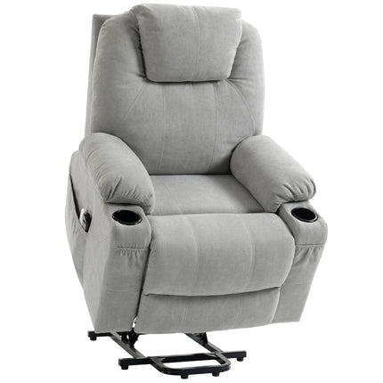 Power Lift Recliner Chair with Pocket Spring, Electric Lift Chair with Wide Backrest, Light Grey
