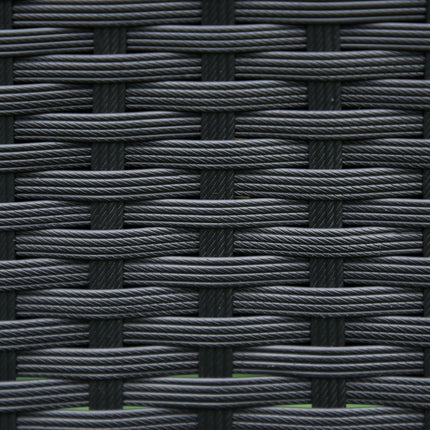 3 Piece Outdoor Rattan Bistro Set with Cushioned Seating - Black