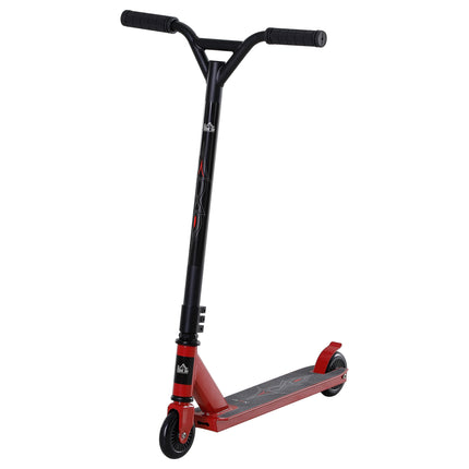 Teens & Adult Street Stunt Kick Scooter with Rear 10cm Wheel & Brake for 14+ - Red