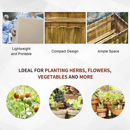 70L Wooden Raised Garden Bed Planter Box 80x33x30cm - Natural Wood