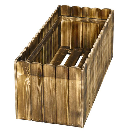 70L Wooden Raised Garden Bed Planter Box 80x33x30cm - Natural Wood