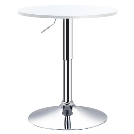 Adjustable Height Round Bistro Table with Swivel Top 69-93cm - White