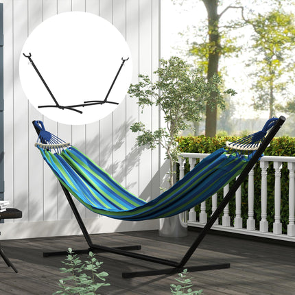 2.86m Metal Hammock Stand for Garden Camping Outdoor Patio - Black