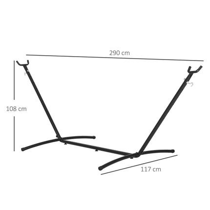 2.86m Metal Hammock Stand for Garden Camping Outdoor Patio - Black