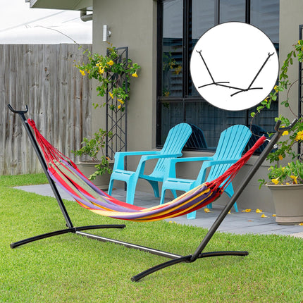 2.86m Metal Hammock Stand for Garden Camping Outdoor Patio - Black