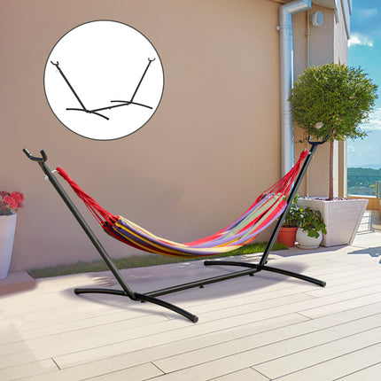 2.86m Metal Hammock Stand for Garden Camping Outdoor Patio - Black