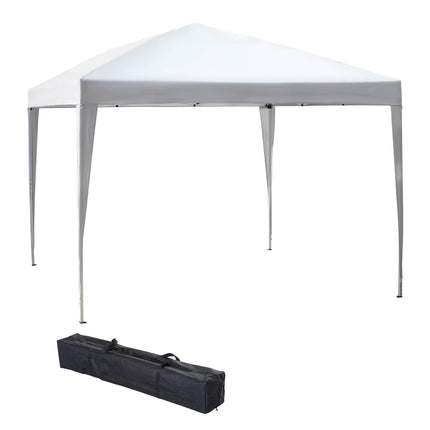 3x3m Heavy Duty Pop Up Garden Gazebo Marquee Folding Wedding Canopy - White