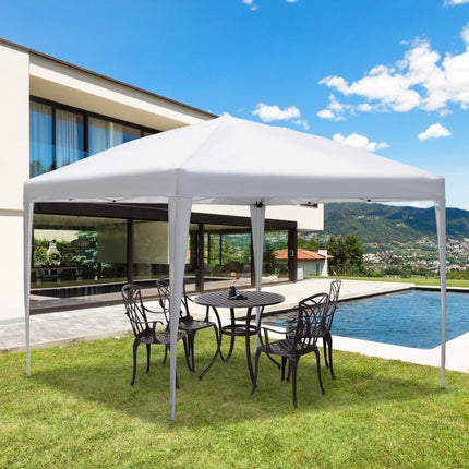 3x3m Heavy Duty Pop Up Garden Gazebo Marquee Folding Wedding Canopy - White