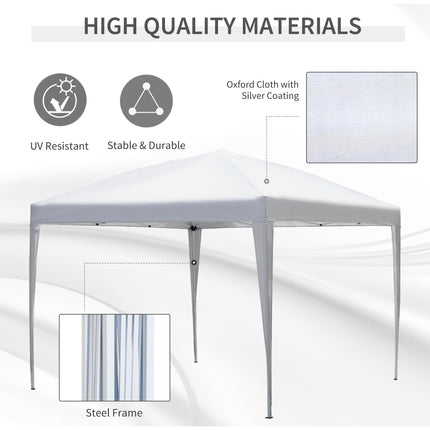 3x3m Heavy Duty Pop Up Garden Gazebo Marquee Folding Wedding Canopy - White