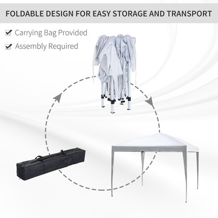 3x3m Heavy Duty Pop Up Garden Gazebo Marquee Folding Wedding Canopy - White