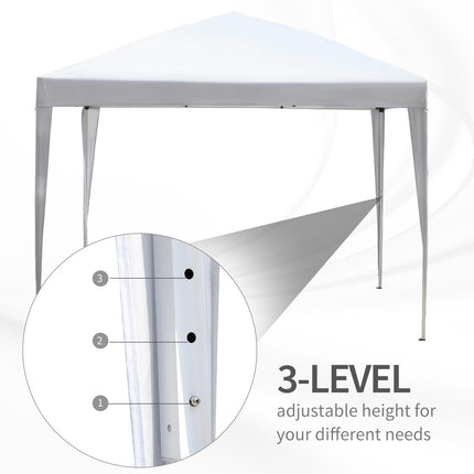 3x3m Heavy Duty Pop Up Garden Gazebo Marquee Folding Wedding Canopy - White