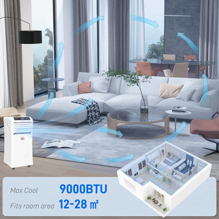 1003W Mobile Air Conditioner with Remote, Timer, Cooling & Dehumidifying - White