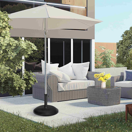 20kg Heavy Duty Cement Parasol Umbrella Base Round for 35-48mm Poles - Grey/Black