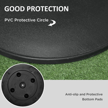 20kg Heavy Duty Cement Parasol Umbrella Base Round for 35-48mm Poles - Grey/Black