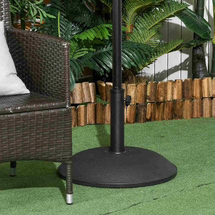 20kg Heavy Duty Cement Parasol Umbrella Base Round for 35-48mm Poles - Grey/Black