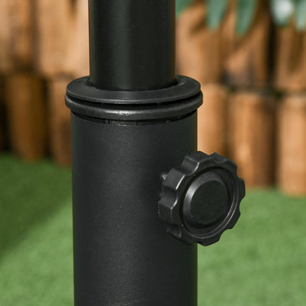 20kg Heavy Duty Cement Parasol Umbrella Base Round for 35-48mm Poles - Grey/Black